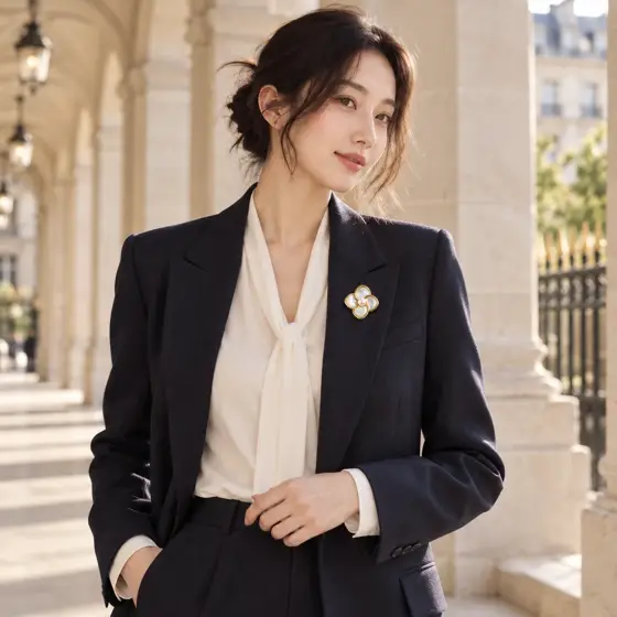 Mother-of-pearl four-petal brooch · XC08810T901 · Outdoor everyday styling