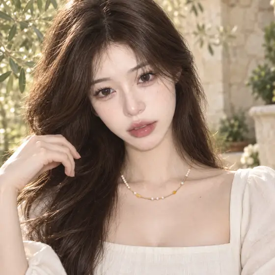 Pearl and yellow crystal beaded necklace · FA91898 · Outdoor garden styling