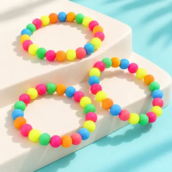 Colorful silicone bead bracelets · Product image