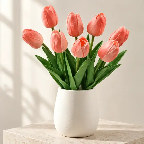Pink artificial tulips · Product image