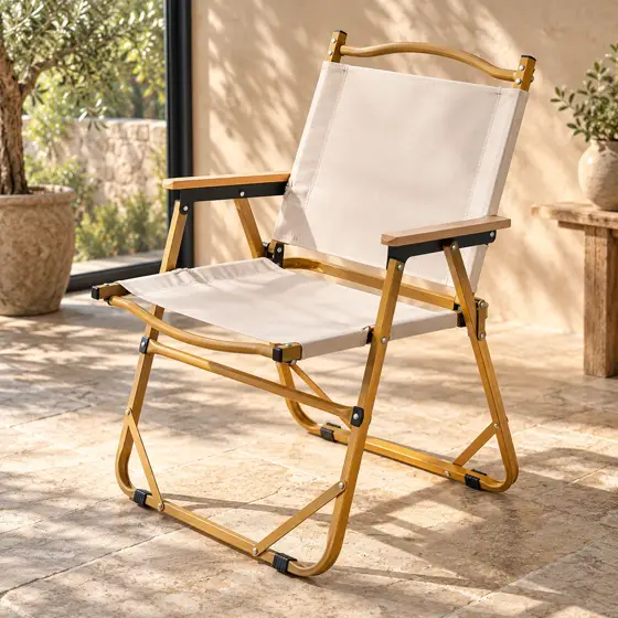 Cream folding camping chair · Camping chair product image