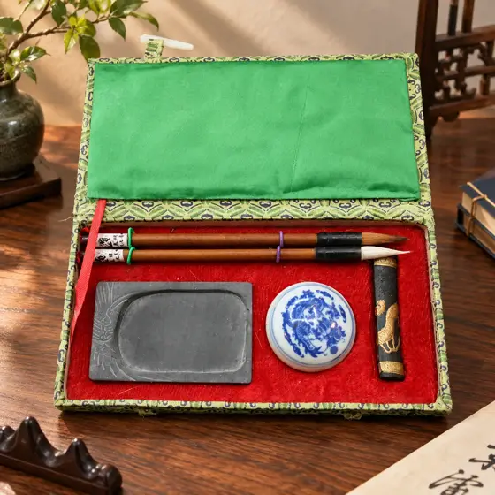 绿锦盒文房四宝 · 产品主图