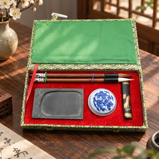 绿锦盒文房四宝 · 产品场景展示