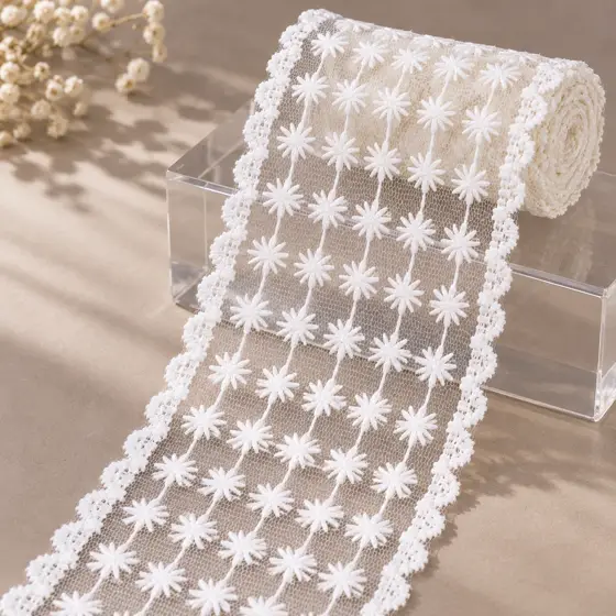 Ivory embroidered lace · Embroidery and edging