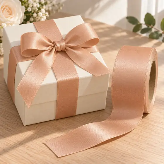 Champagne satin ribbon · Gift wrapping