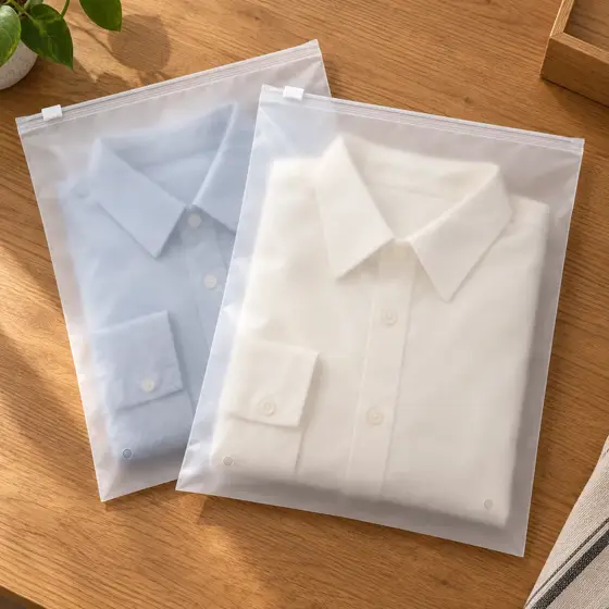 Frosted clothing zipper bag · Clothing organization
