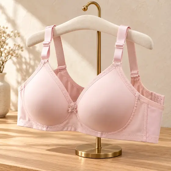 Blush wireless bra · Side profile