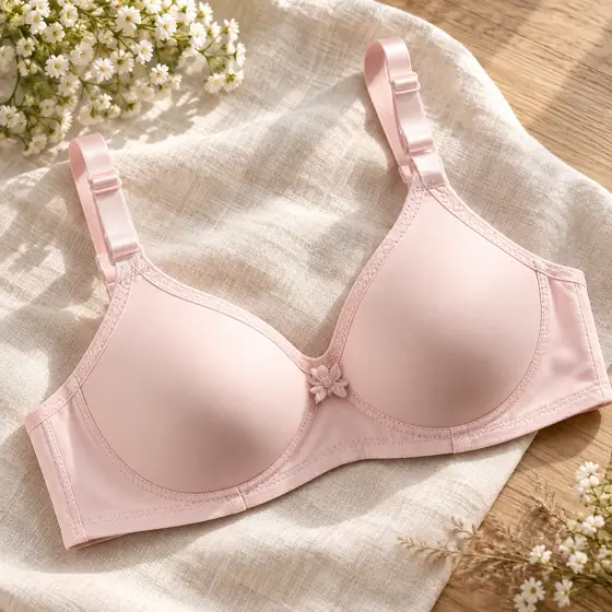 Blush wireless bra · Cups and shoulder straps
