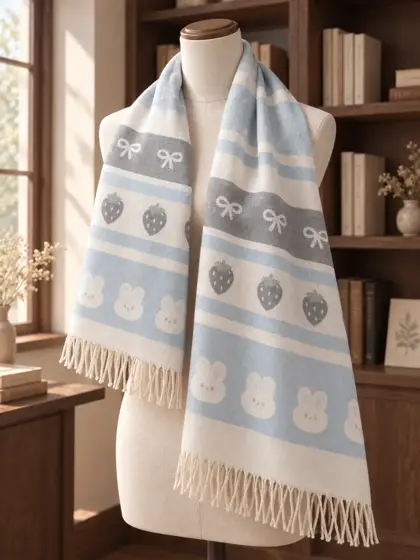 Striped scarf · On a mannequin