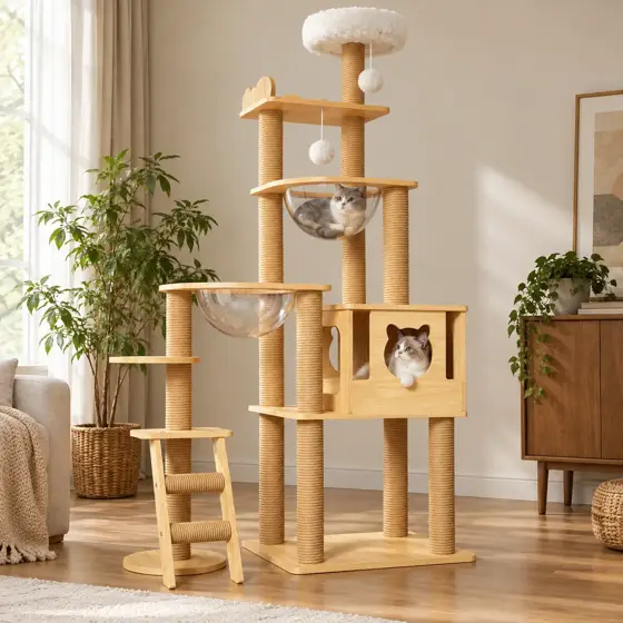 原木太空舱猫爬架 · 产品主图