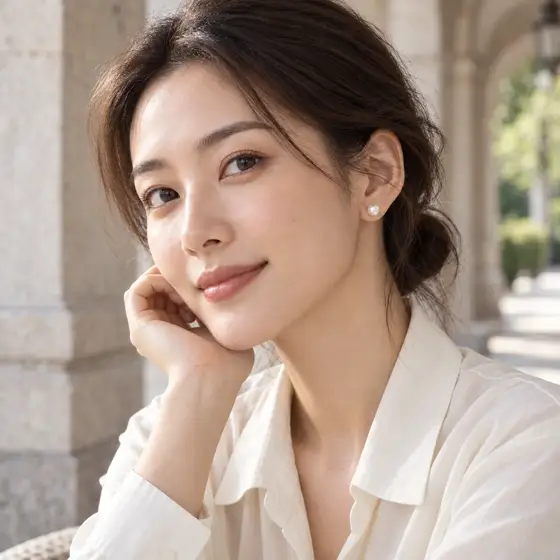 White pearl stud earrings — Environmental lifestyle