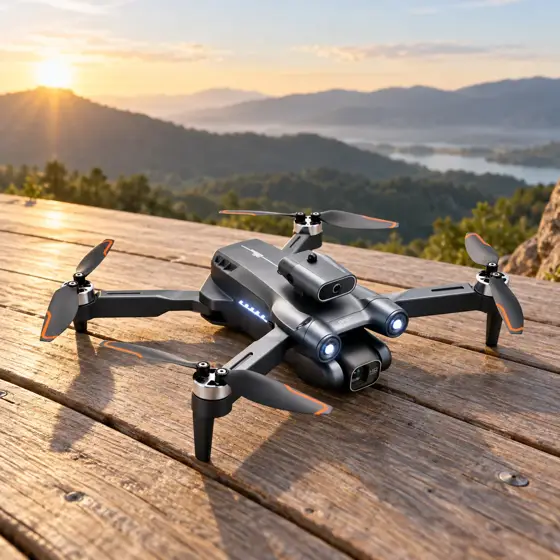 Grey folding quadcopter — Product setting