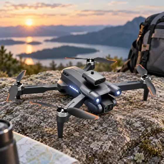 Grey folding quadcopter — Material and form