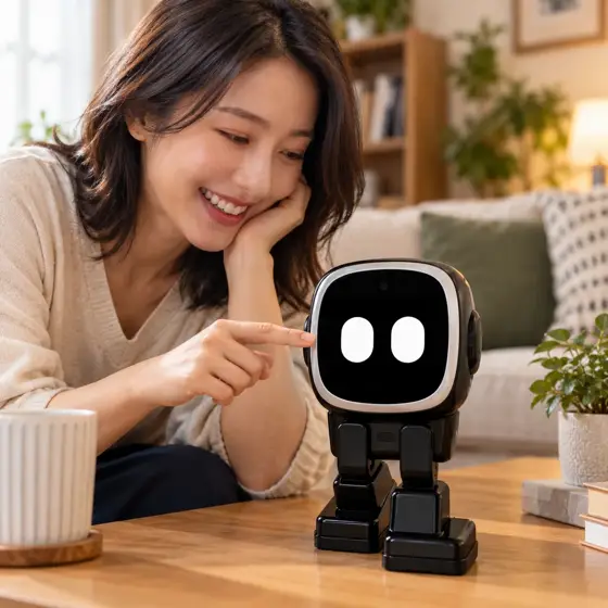 Black and white screen robot — Material and form