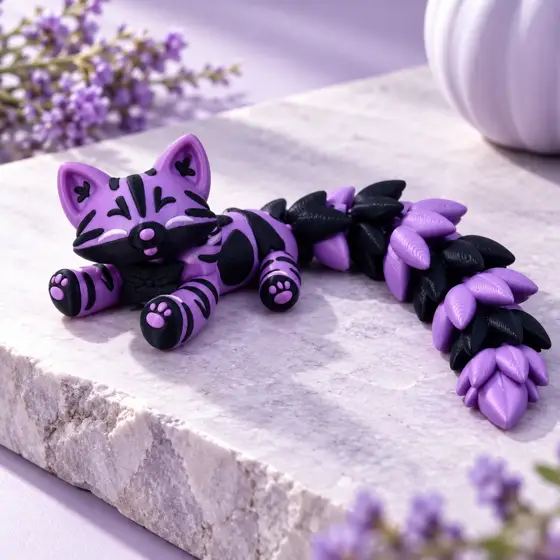 Purple articulated fox charm — Product hero