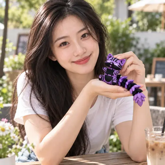 Purple articulated fox charm — Environmental lifestyle