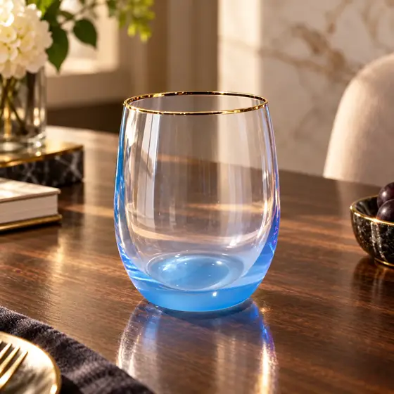 蓝底金口水晶杯 · 产品主图